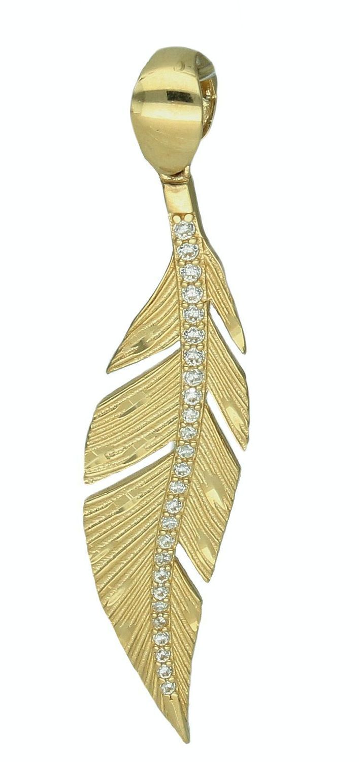 Złota zawieszka 585 piórko ZA 7453 585.jpg